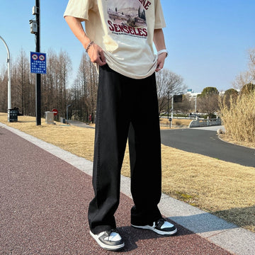 Spring Cotton Casual Pants Men Fashion Multicolor Wide Leg Pants Men Streetwear Loose Hip Hop Straight Pants Mens Trousers M-2XL aidase-shop